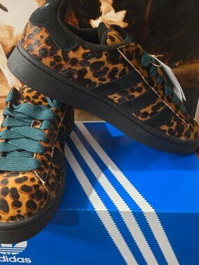 Adidas Campus 00s Women's Size 8.5 Athletic Shoes Black Leopard Casual Sneakers